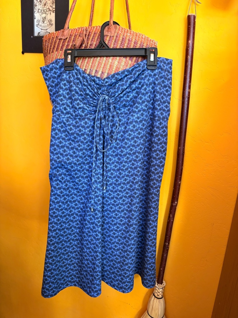 Eddie Bauer Blue Printed Drawstring Top